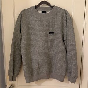 White Fox Boutique Grey Textured Crewneck Sweatshirt
